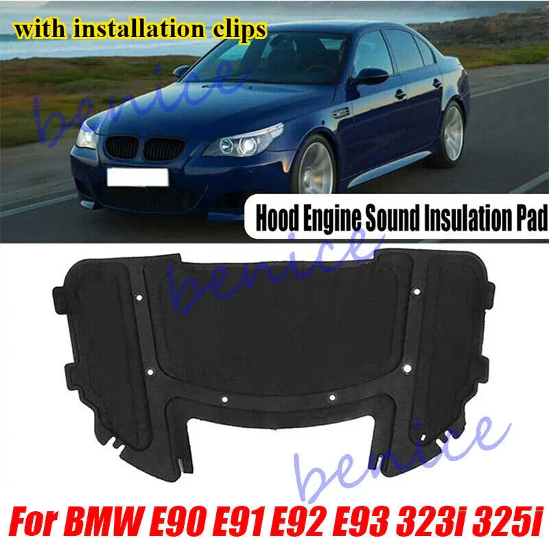 Car Hood Engine Sound Insulation Pad for BMW E90 E91 E92 E93 (2005–2013)