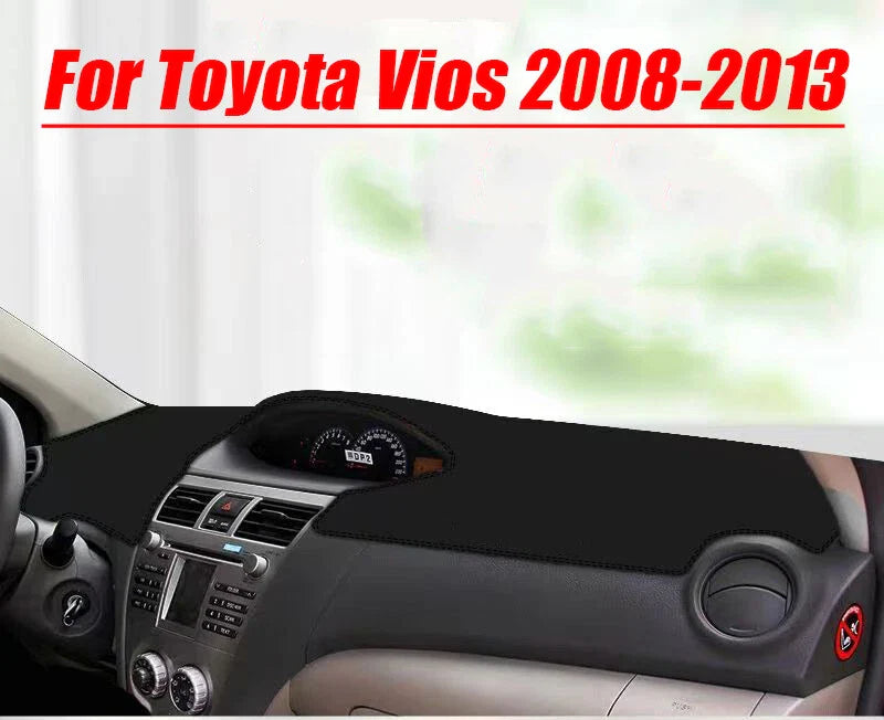 Leather Dashboard Dash Cover Protector Mat for Toyota Vios (2008–2013)