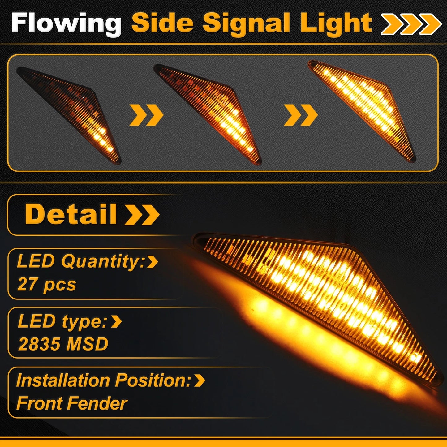 Side Marker Fender Light 98AB13K354AA for Ford Focus MK I (1998–2004) 1 Pair