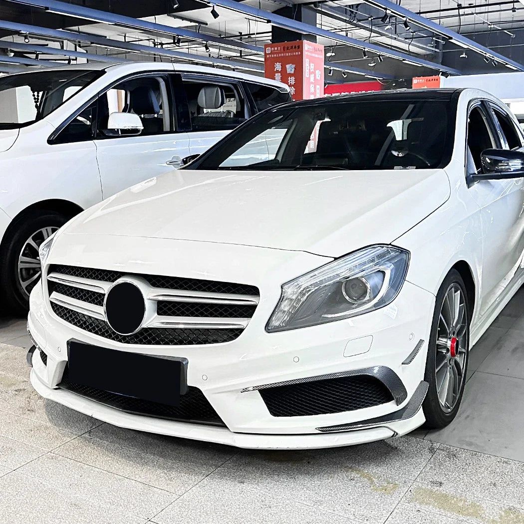 Carbon Look Side Fin Canards Splitters for Mercedes-Benz A-Class AMG(2013–2015)