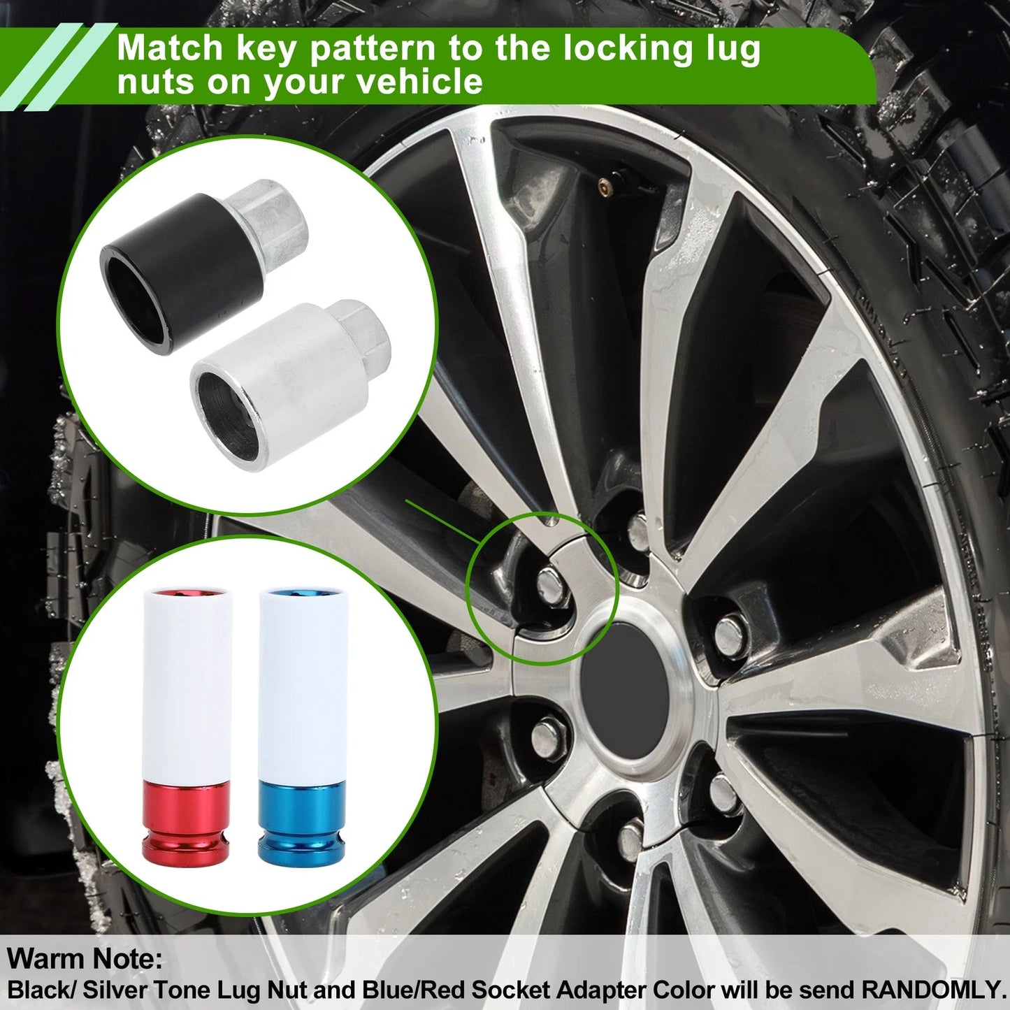 Set of 4 Wheel Lock Lug Nut Anti-theft Key Socket for Toyota