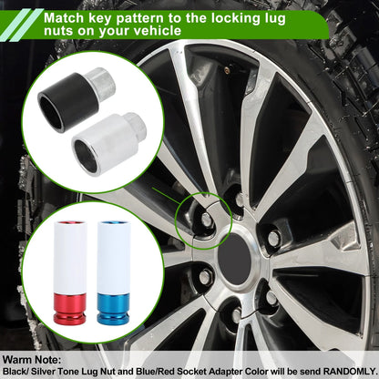 Set of 4 Wheel Lock Lug Nut Anti-theft Key Socket for Toyota