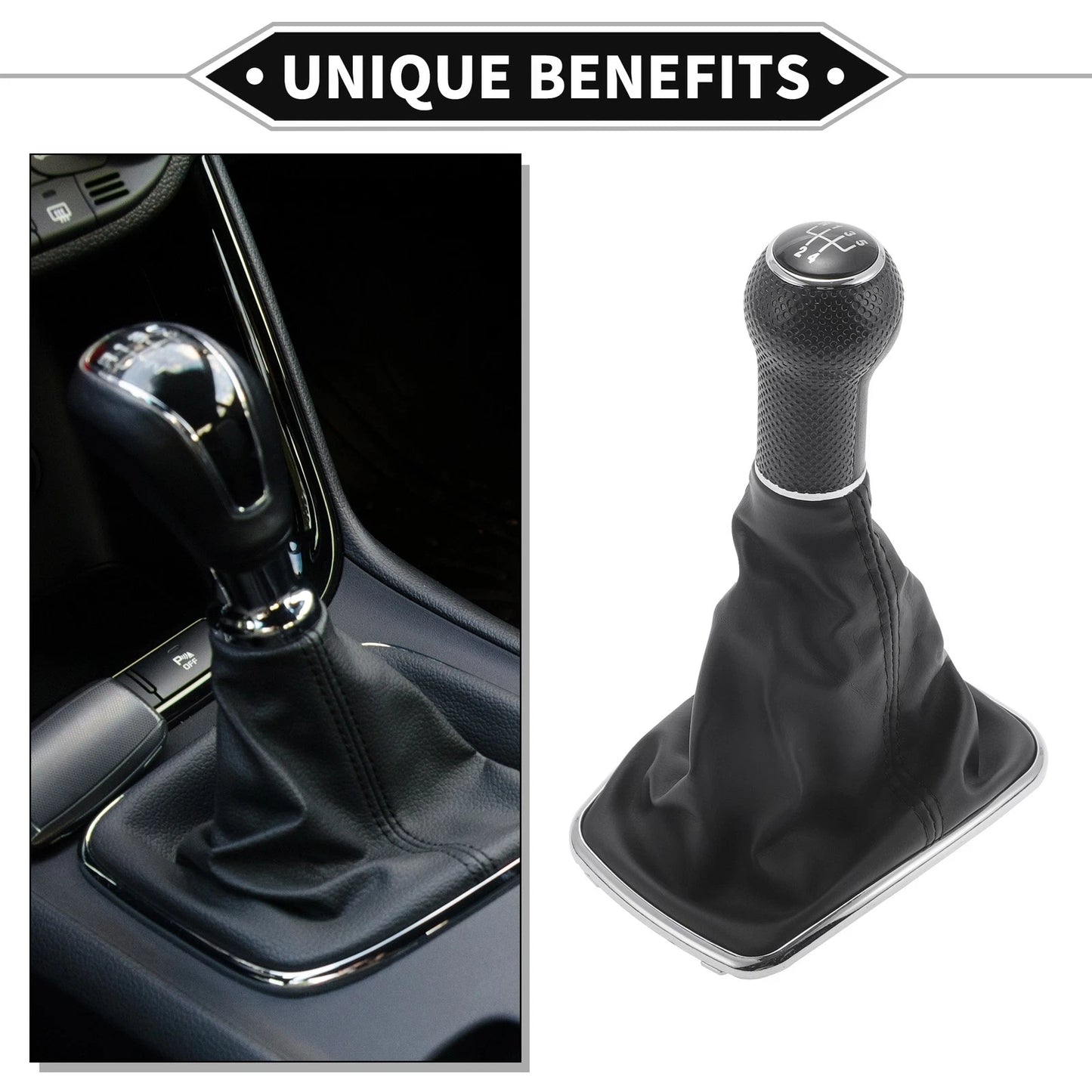 5 Speed Manual Gear Shifter Knob with Cover for VW Golf IV (1997–2005)
