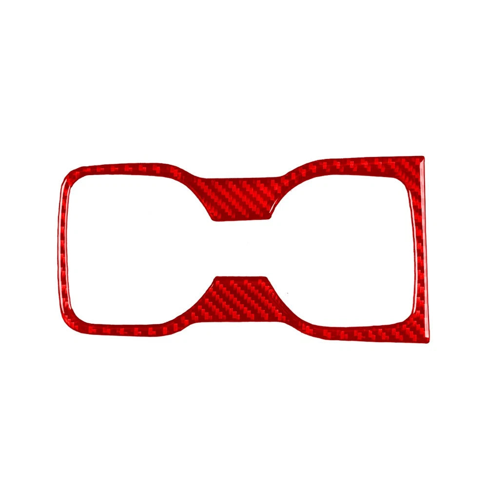 Carbon Fiber Red Center Water Cup Holder Cover Trim for Ford Ranger (2019–2022)