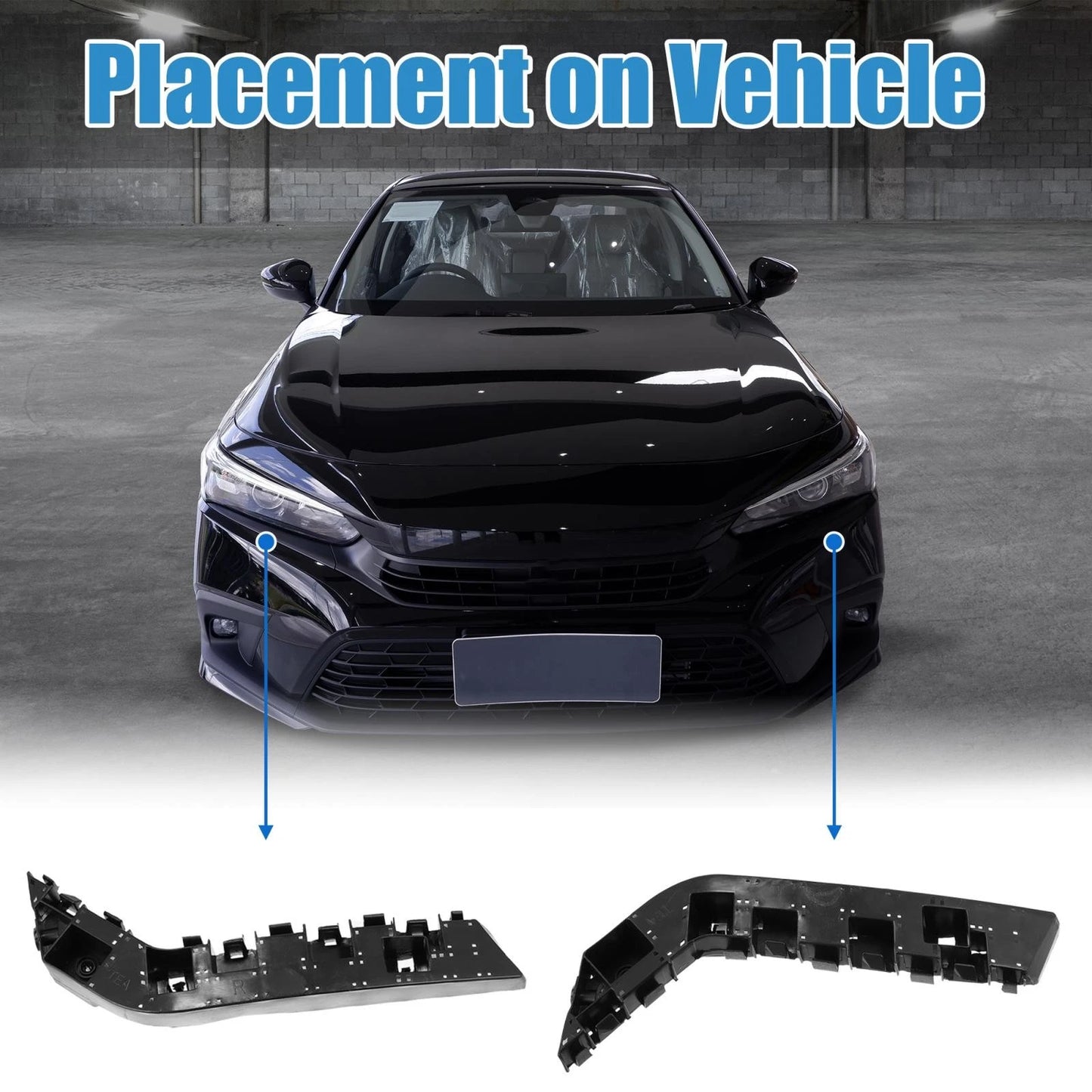 1 Pair Front Bumper Bracket Mounting Support for Honda Civic (2016–2021)