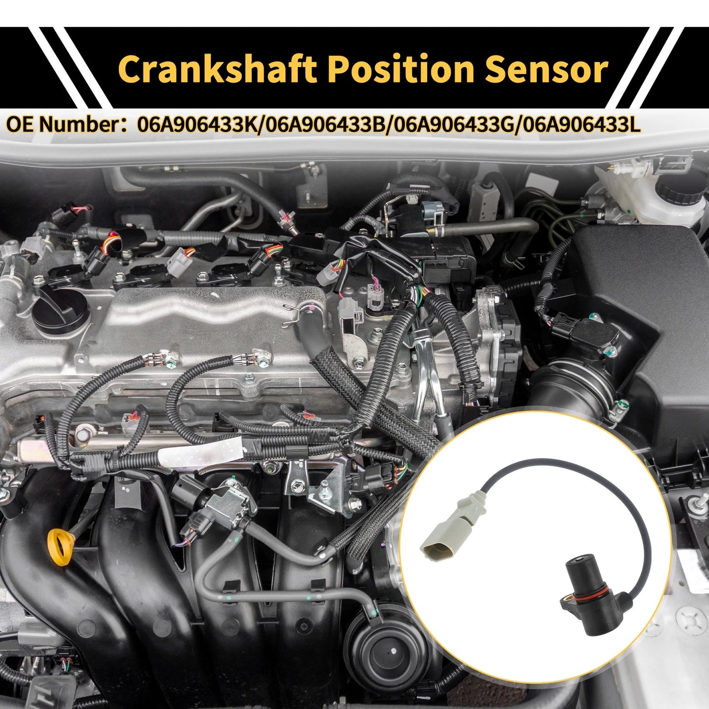 Crankshaft Position Sensor for VW Beetle GL GLS 1.8 2.0 (2001–2005) No. 06A906433K