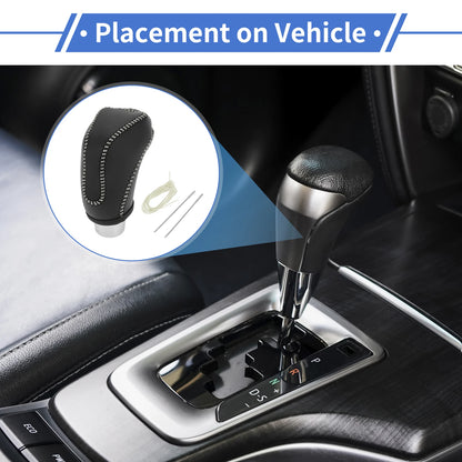 Gear Shift Knob Cover for Subaru Impreza (2017–2023) Black Beige Faux Leather