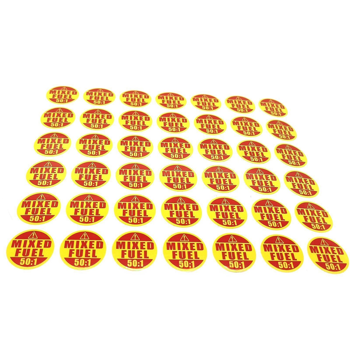 Set of 42 Waterproof Warning Stickers for Mixed Fuel 50:1