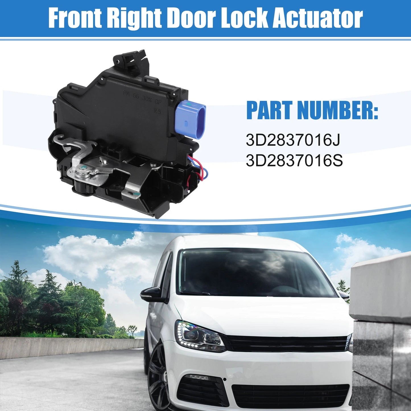 Front Right Door Lock Actuator for Volkswagen Golf (1998–2006) 3D2837016J/3D2837016S