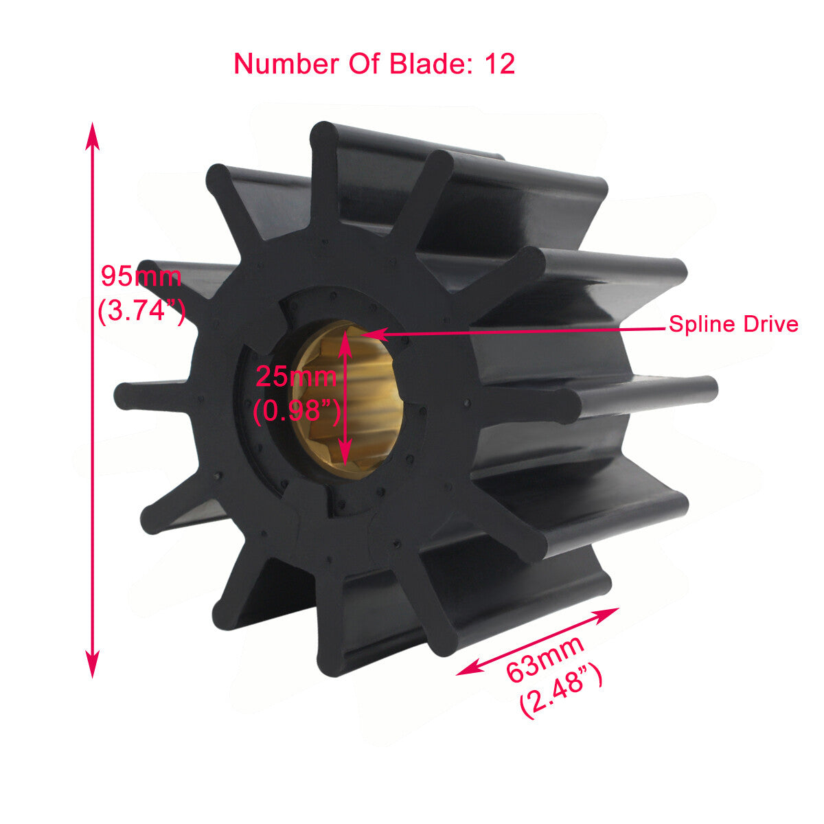 Neoprene Water Pump Impeller Kit for Jabsco Johnson
