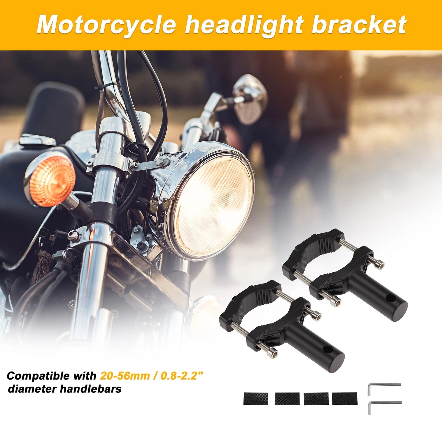 Set of 1 Light Bar Mounting Bracket for Motorcycle (Universal Fit)