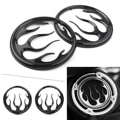 Black Flame Speaker Grill Accent Trim Cover for Harley Electra Glide (2014–2023)