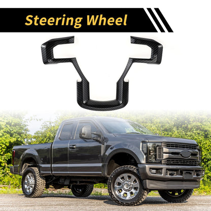 Steering Wheel Cover Trim for Ford F-150 (2015–2020) Carbon Fiber Black