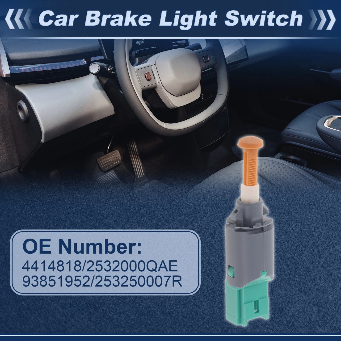 Brake Light Switch for Opel Vivaro A Bus (X83) 1.9 DI (2001–2006) 4414818