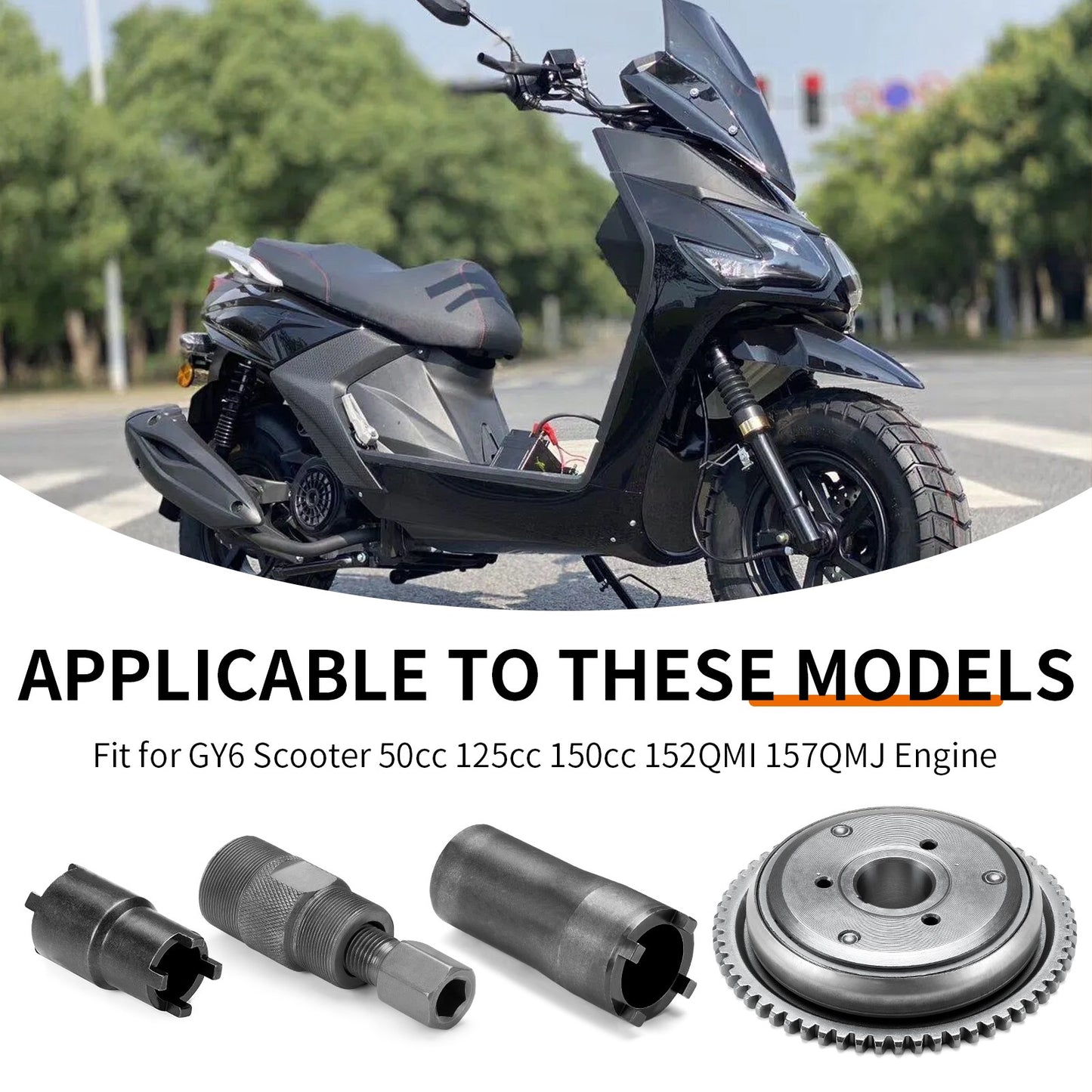 Starter Clutch Flywheel Puller Tool Kit for GY6 Scooter (152QMI, 157QMJ)