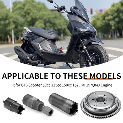 Starter Clutch Flywheel Puller Tool Kit for GY6 Scooter (152QMI, 157QMJ)
