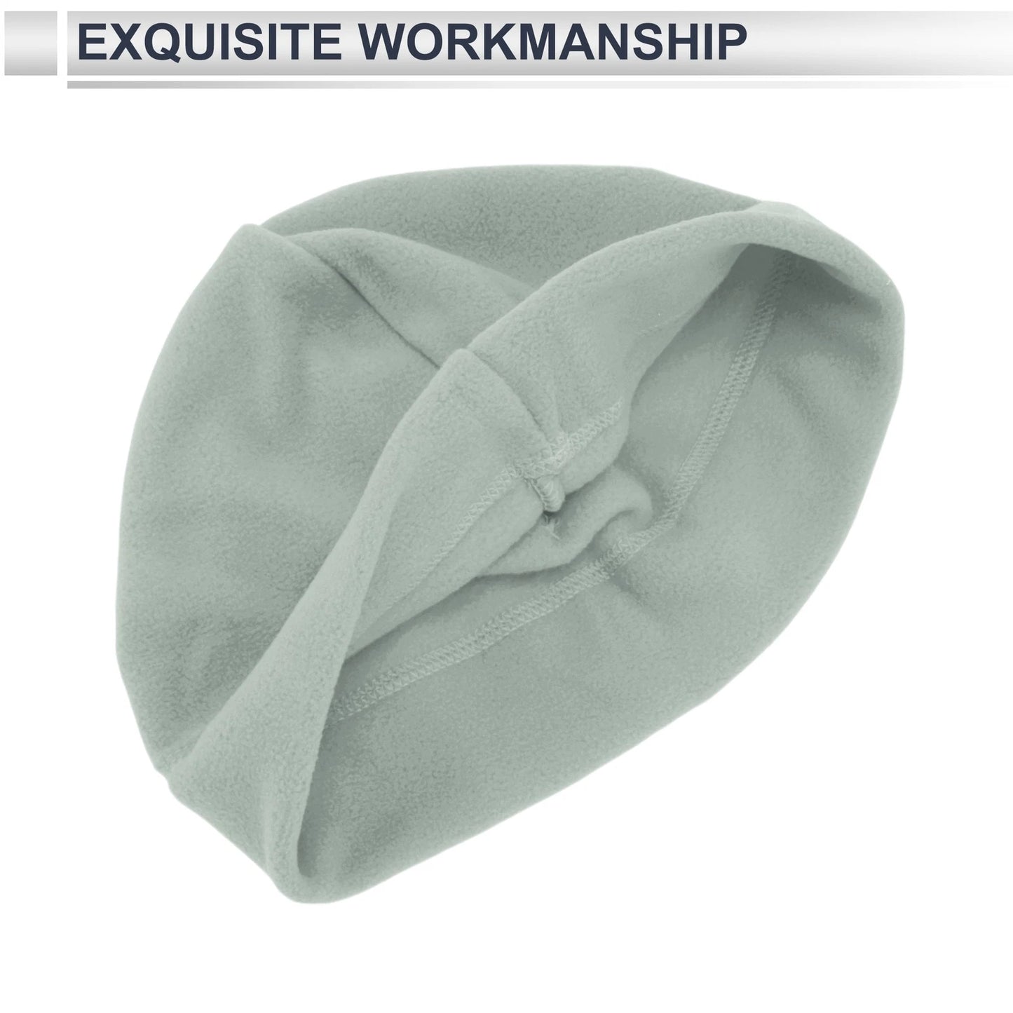 Cycling Hat for Ear Protection - Light Gray Polar Fleece (27x18cm) 1 Pc