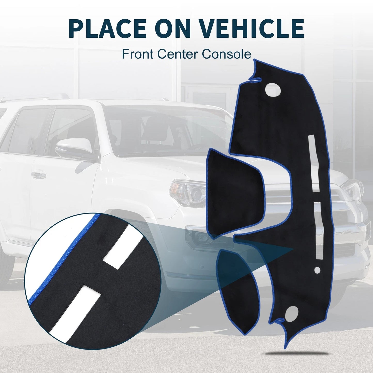 Dashboard Dash Cover Mat for Daihatsu Cast LA250S/LA260S (2014–2020) Black Blue Set