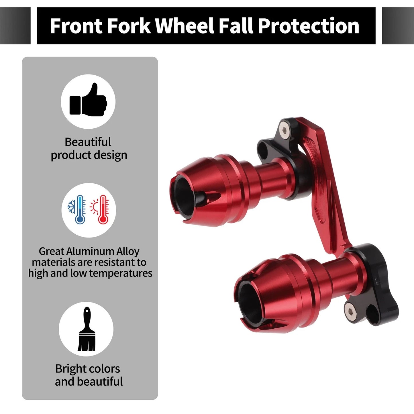 Frame Slider Anti-Crash Protector for Motorcycles 175mm Aluminum Alloy Red