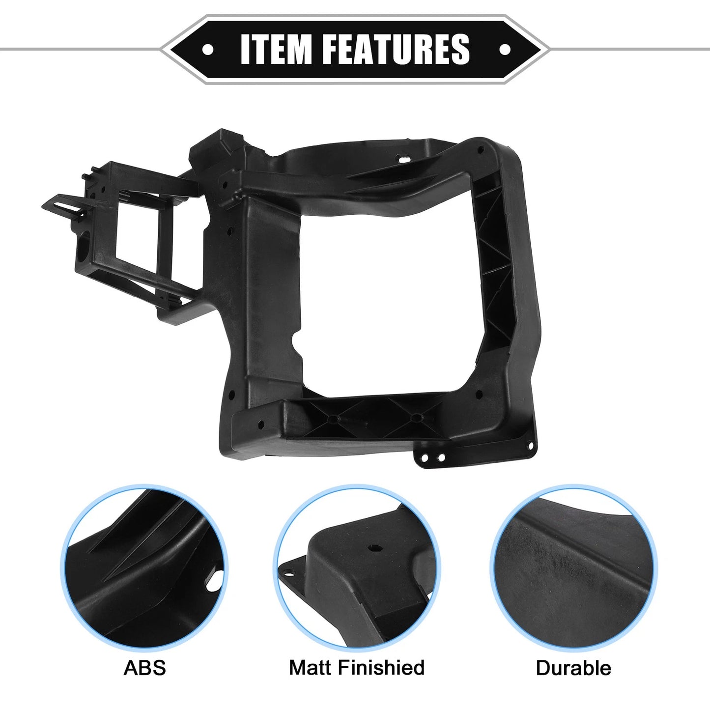 Left Headlight Bracket for Jeep Cherokee (2014–2018) Plastic Black