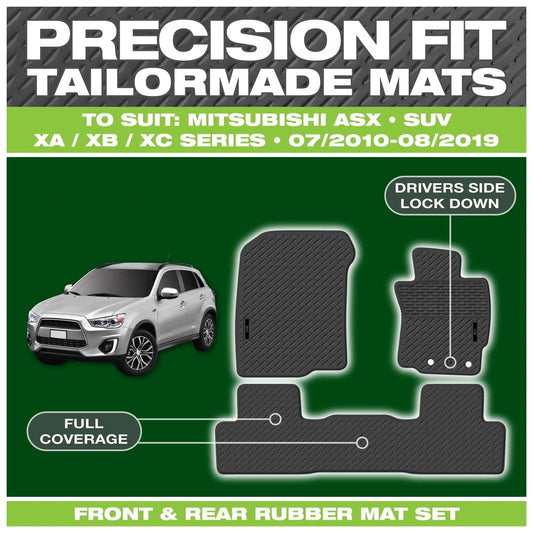 Full Set / Custom Fit Moulded Rubber Floor Mats for Toyota Hilux GUN136 (2015–2020)