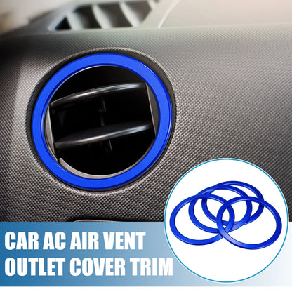 Set of 4 AC Air Vent Outlet Cover Ring Trim for Toyota Tundra (2014–2021) Blue