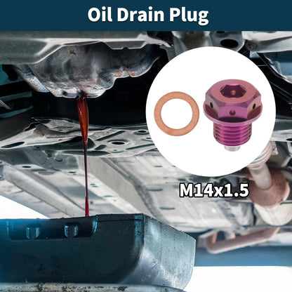M14x1.5 Magnetic Oil Drain Plug for Universal Applications (1Pc)