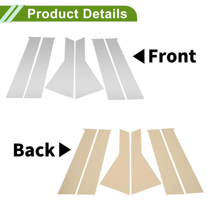 6 Pcs Silver Tone Pillar Window Trim for Dodge Journey (2009-2020)