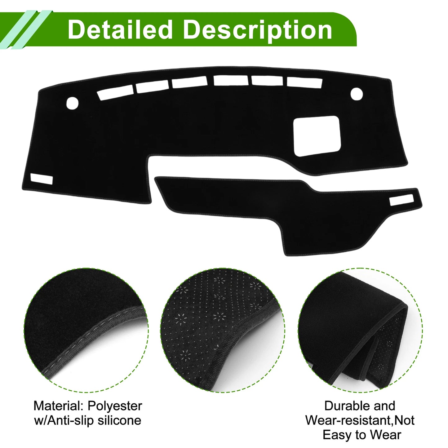 Dashboard Cover Mat for Suzuki Solio (2021–2024) - Black, Set of 1