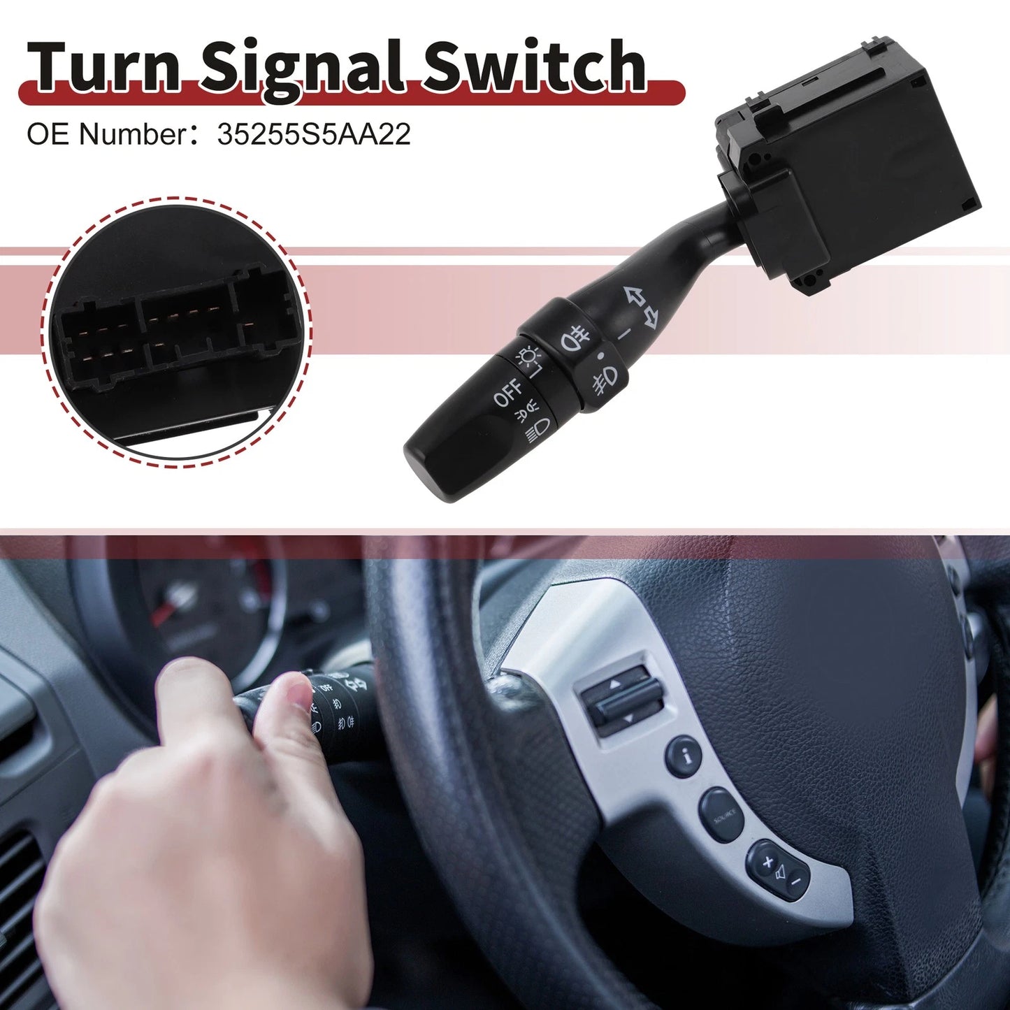 Turn Signal Switch No.35255S5AA22 for Honda Civic ES1 ES5 ES7 ES8 (2002–2005)