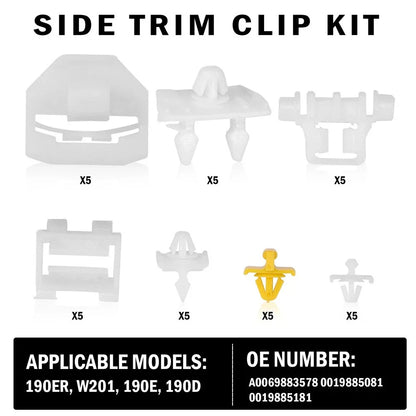 35 x Side Trim Clips for Benz 190 Series W201 190E 190D (1982-1993)