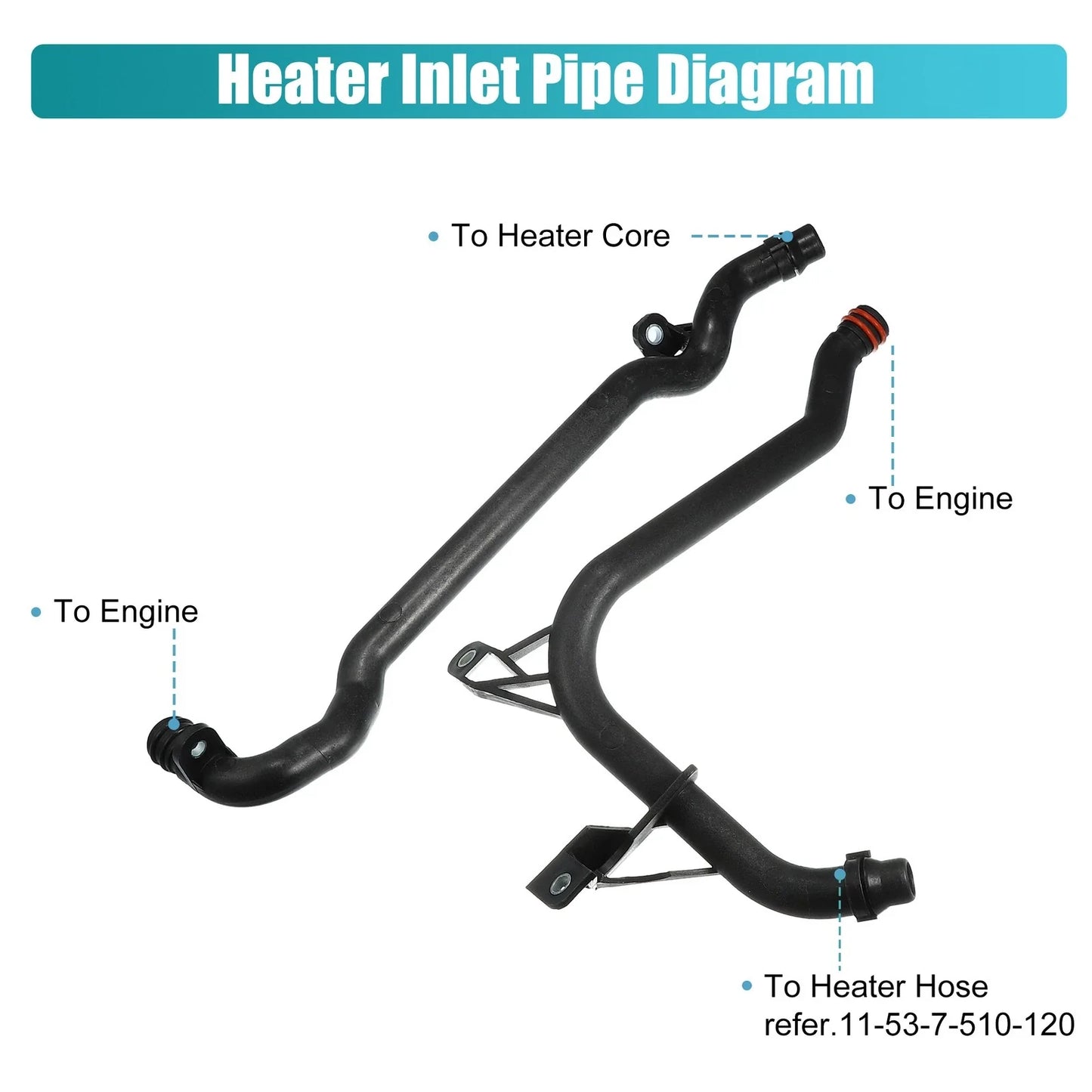 Water Engine Heater Inlet Coolant Pipe for BMW E46 E39