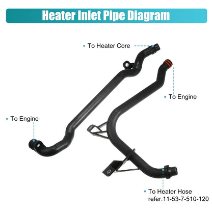 Water Engine Heater Inlet Coolant Pipe for BMW E46 E39