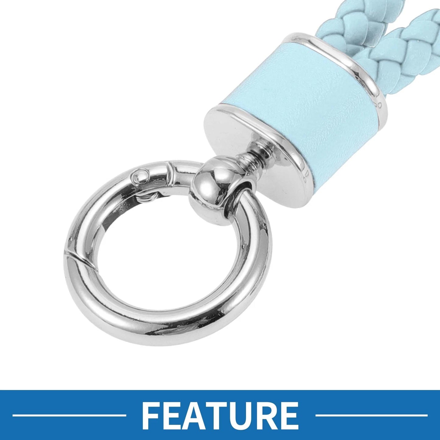 Car Keychain with Ring for Universal Use (Light Blue, Silver Tone)