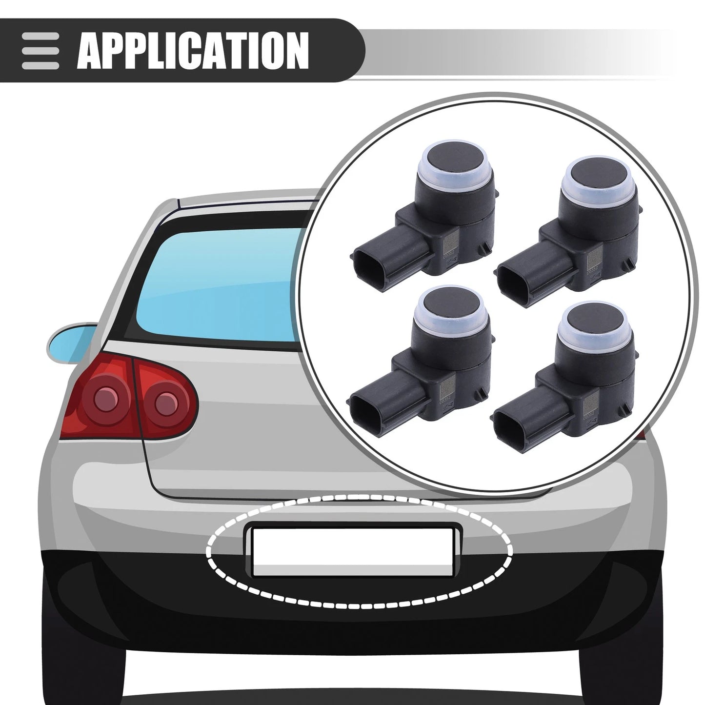 Set of 4 Rear Bumper Park Assist Object Sensors for Buick (ABS 15239247, 25961317)