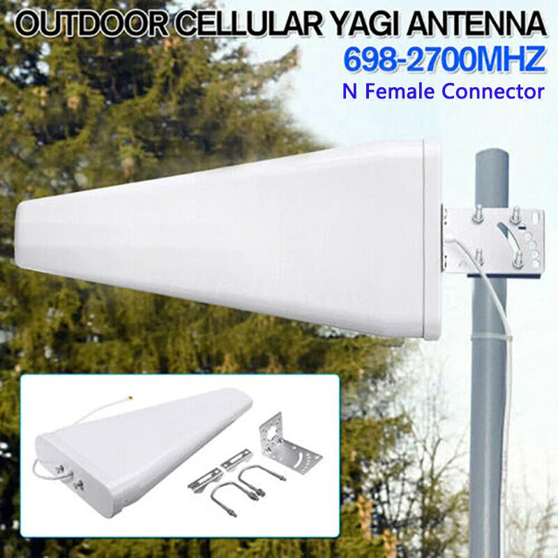 2 x 698-2700MHz 3G/4G Directional Outdoor Yagi Antenna N Female LTE