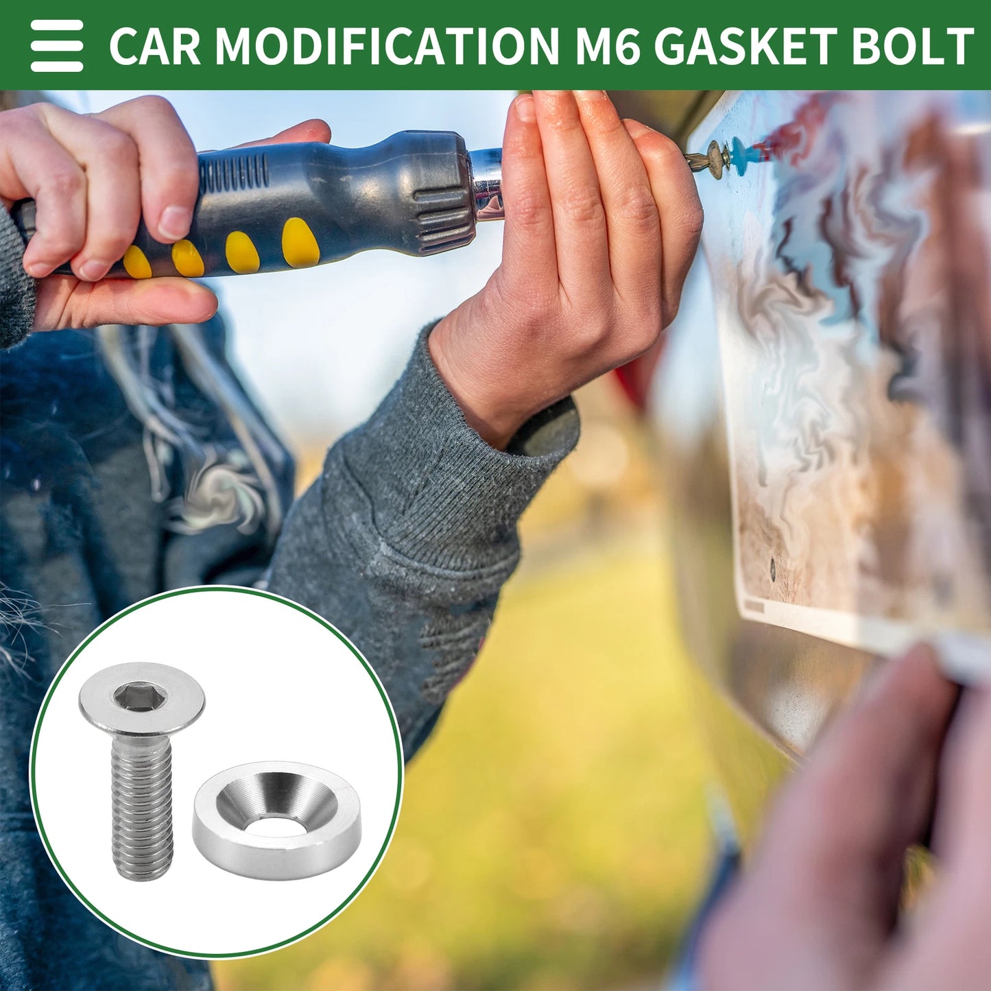 Set of 1 M6x1.0 Gasket Bolt for Universal Applications (Aluminium Alloy)