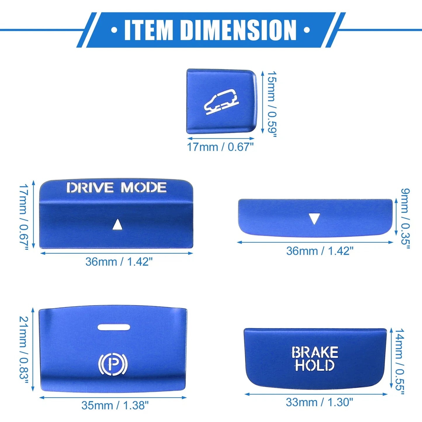 6pcs Center Console Handbrake Drive Button Covers for Honda CR-V (2023)