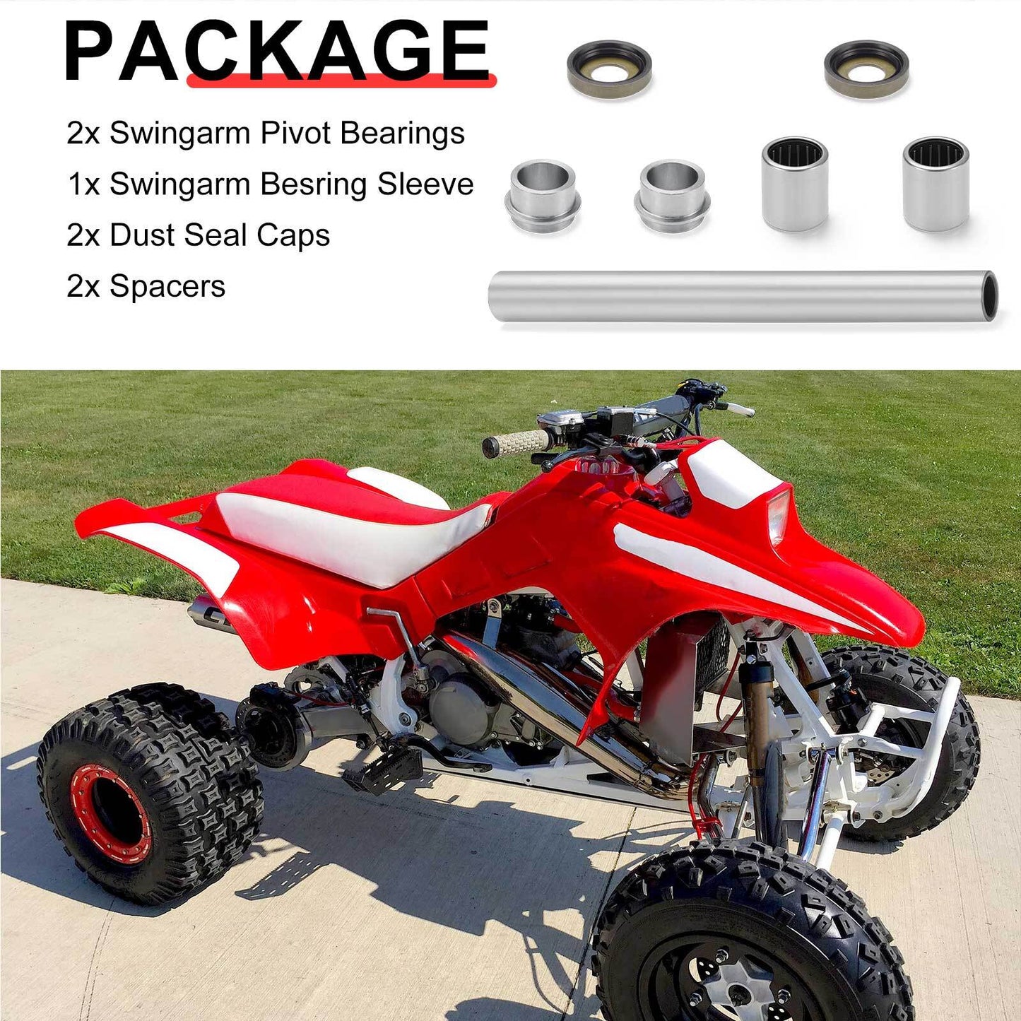Swing Arm Bushings Bearings Rebuild Kit for Honda FourTrax 250 (1988–1989)