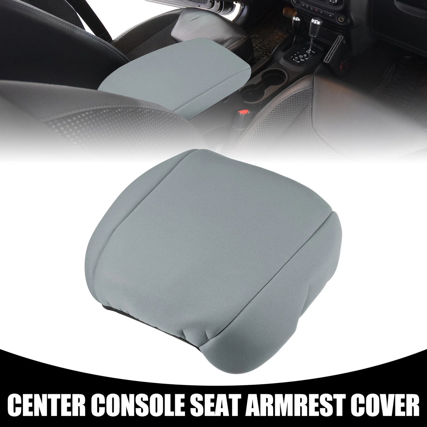 Center Console Lid Armrest Cover for Jeep Wrangler (2018–2023) Gray