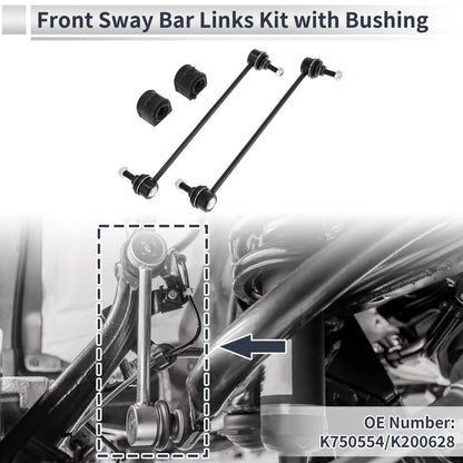 Front Stabilizer Bar Links Set of 2 with Bushings for Ford Focus (No.K750554)