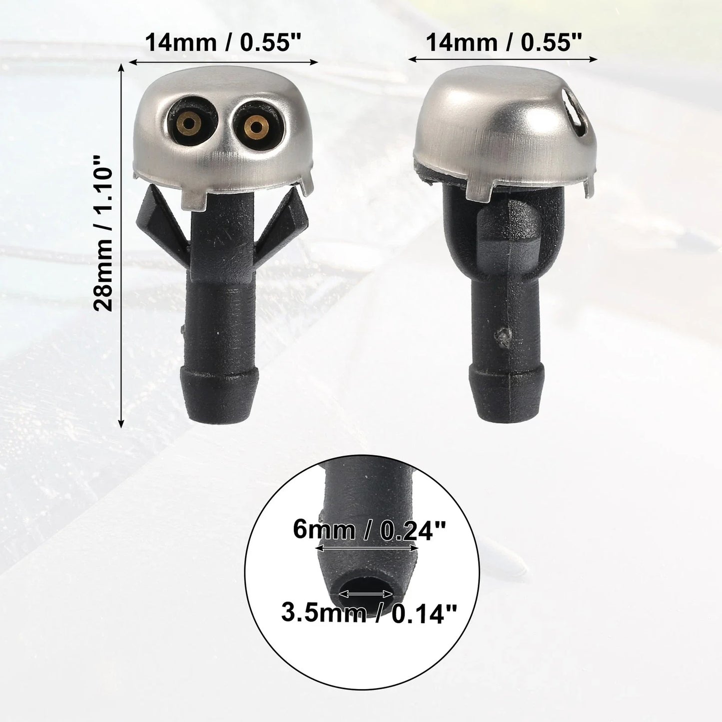 Windshield Wiper Washer Nozzle Spray Jet for Mercedes-Benz (1980-1989)