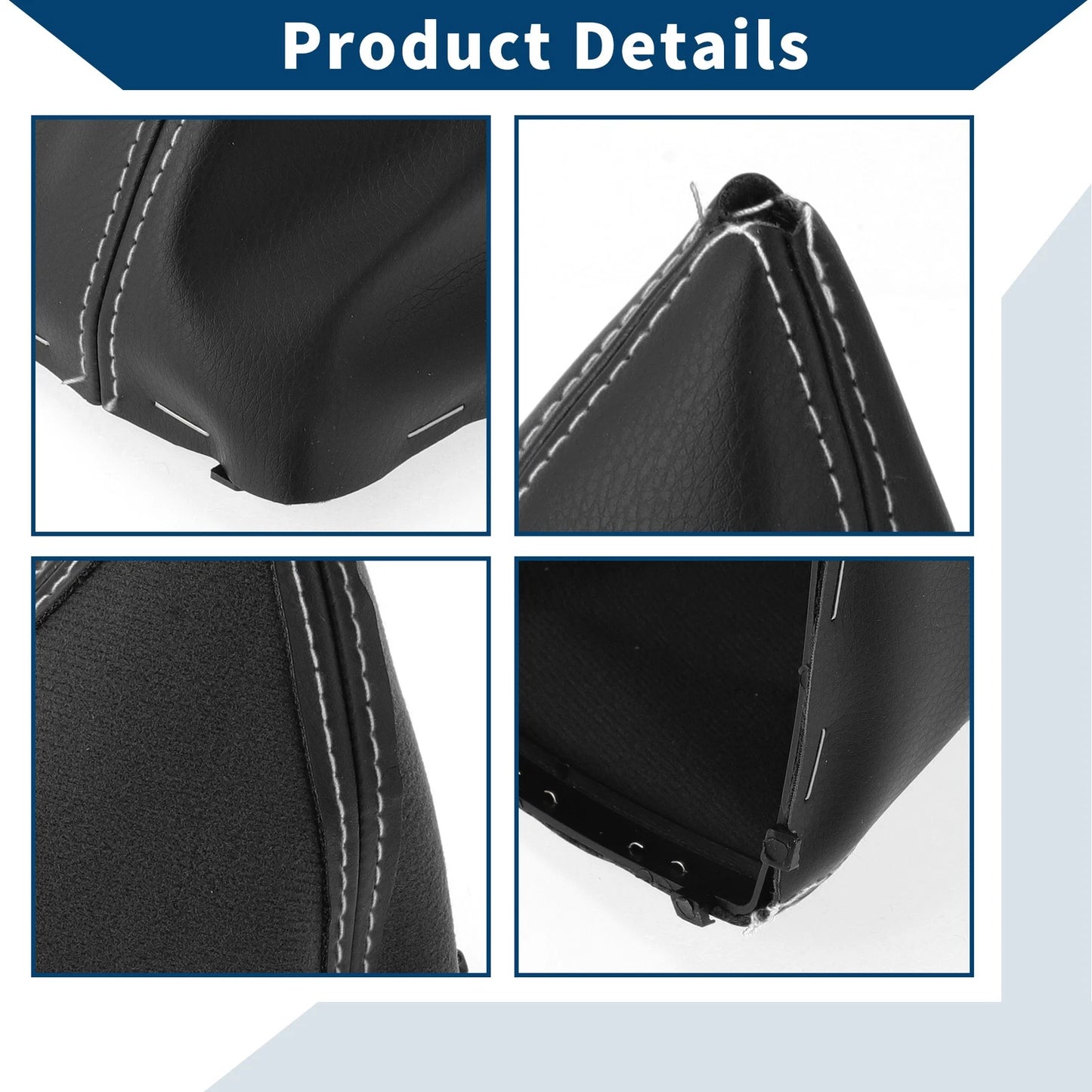 1 Pc Gear Shift Gaiter Black White Leather for Ford Focus C-MAX (03-10)