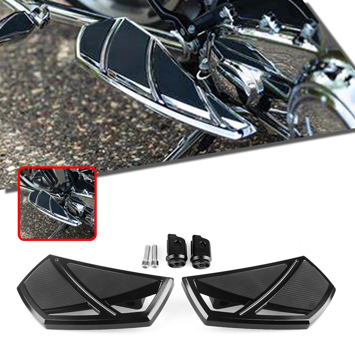 1 Pair Black Front Foot Pegs for Harley Softail Sport Glide (2018-2025)