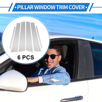 6 Pcs Door Pillar Window Trim for Hyundai Creta Ix25 (2020-2023) Silver Tone