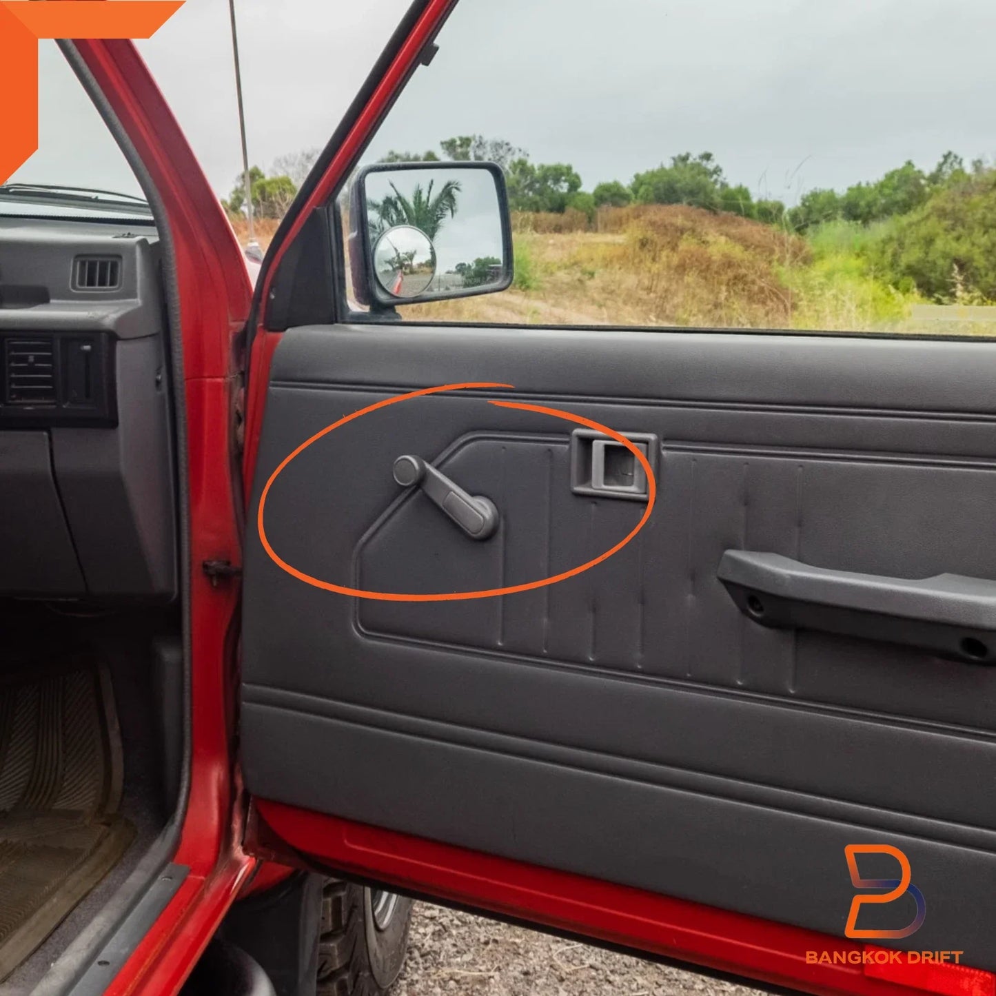 Grey Folding Window Crank Handle for Mitsubishi Triton Lancer (86-06)