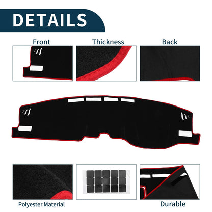 Dashboard Dash Cover Mat for Toyota Harrier (2020–2024) Black Red Set of 1