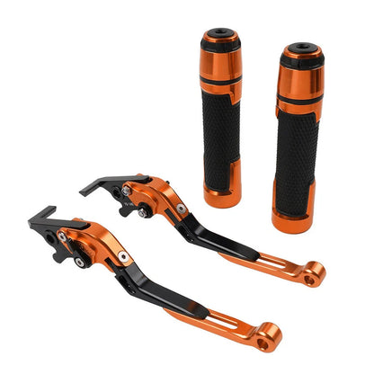 Orange Extendable Brake Clutch Levers & Handlebar Grips for BMW R1200GS (2004-2012)