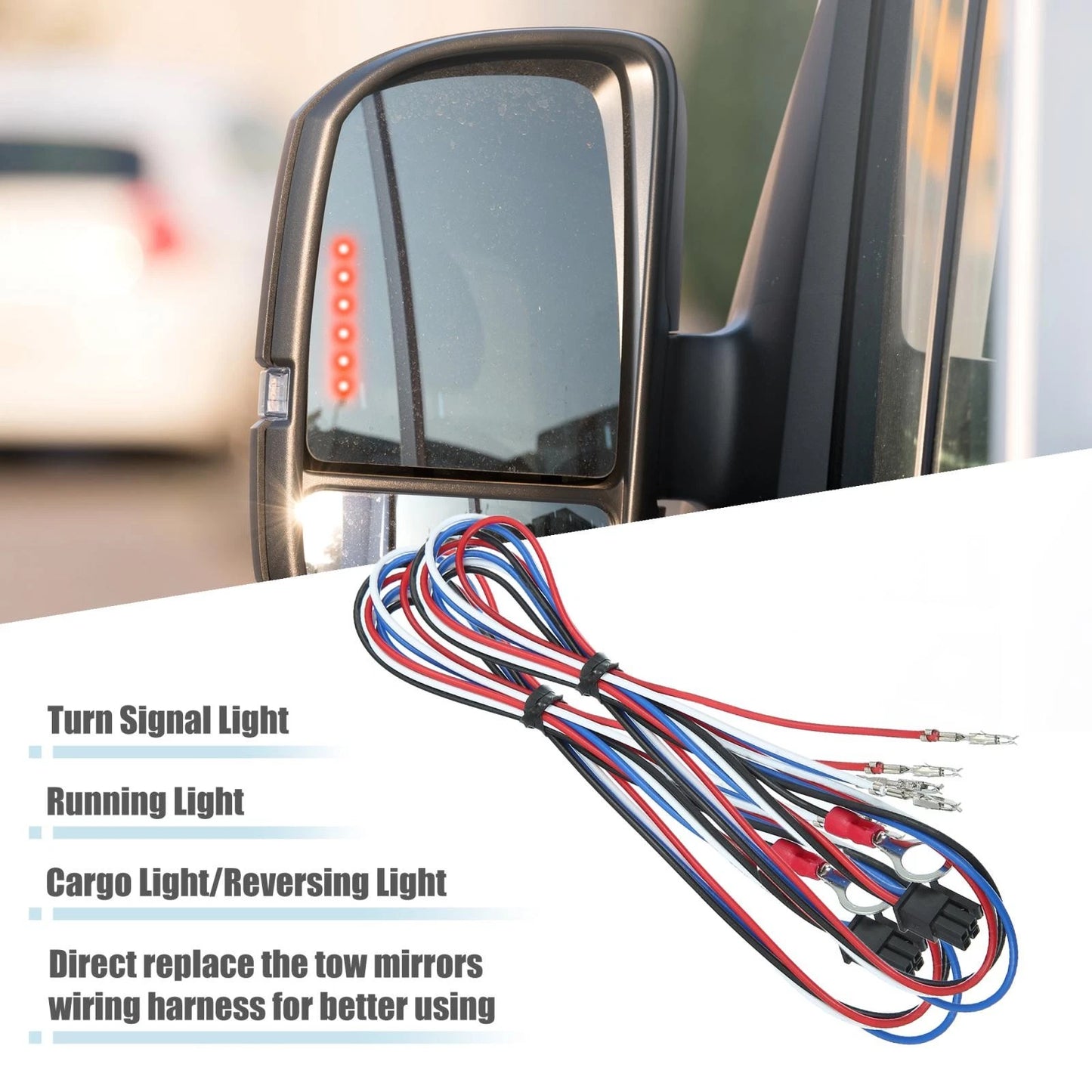 2X Tow Mirrors Wiring Harness for Chevy Silverado, GMC Sierra (2014–2018)