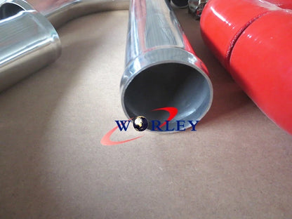 2.25" Red Aluminum Intercooler Turbo Piping Kit for Universal Fit